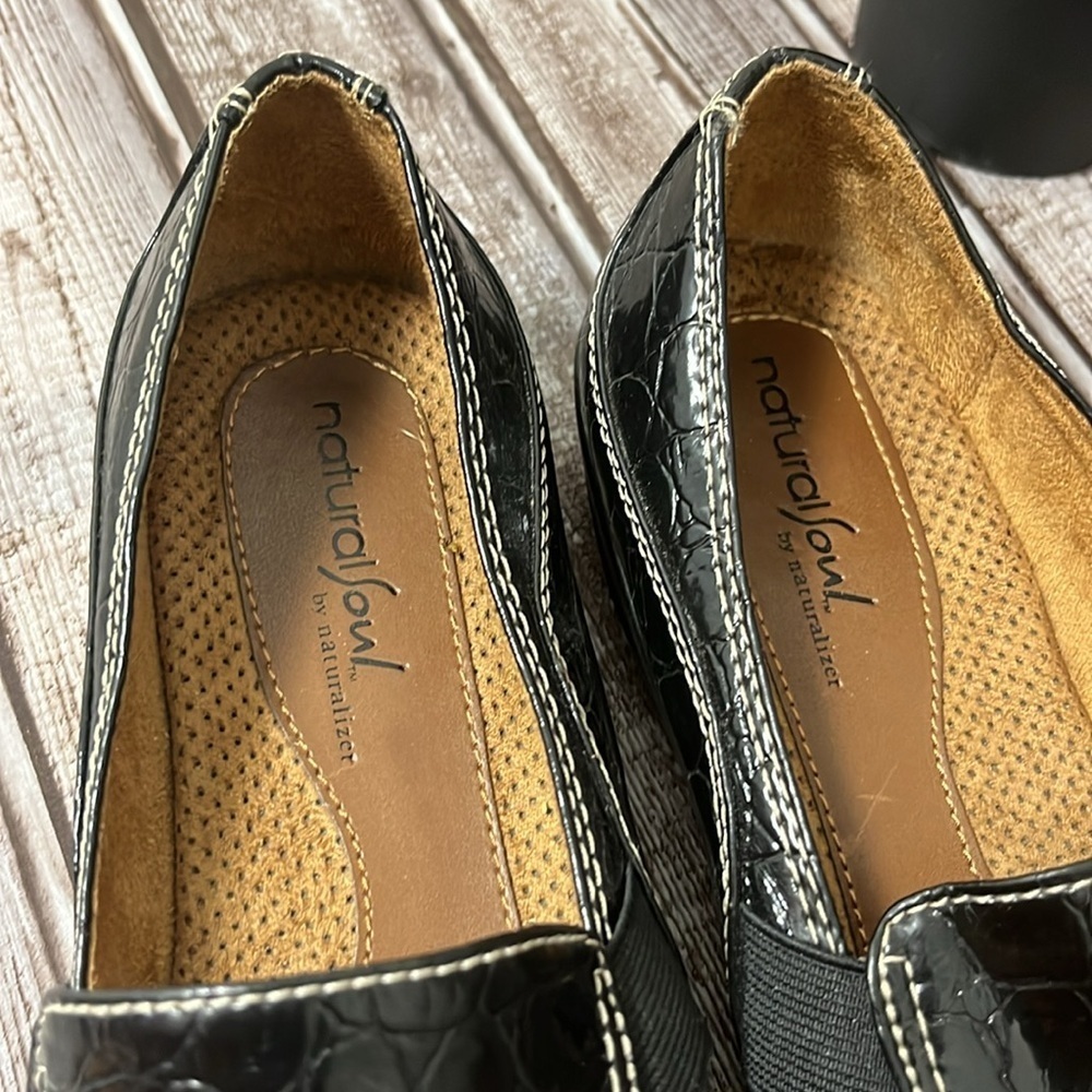 Natural Soul Black Crocodile Pattern Loafers Size 7 - Picture 6 of 8
